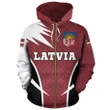 Latvia Hoodie Zip Active