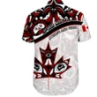 Canada Day Short Sleeve Shirt - Haida Maple Leaf Style Tattoo White A02
