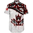 Canada Day Short Sleeve Shirt , Haida Maple Leaf Style Tattoo White