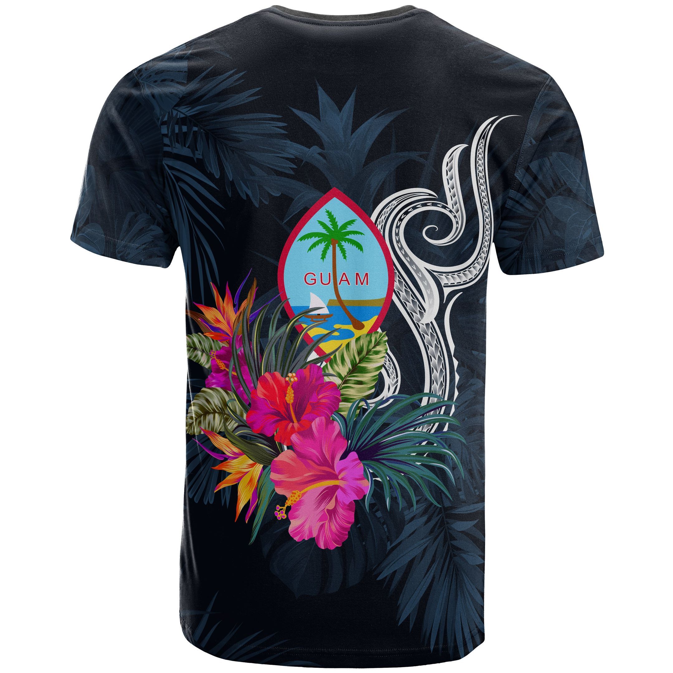 Guam Polynesian T-shirt - Tropical Flower - BN12