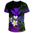 Kanaka Maoli (Hawaiian) T-Shirts, Polynesian Plumeria Banana Leaves Purple