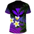 Kanaka Maoli (Hawaiian) T-Shirts, Polynesian Plumeria Banana Leaves Purple A02