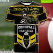 (Custom Text) Cornwall Personalised Rugby League T-shirt - Trelawny's Army with Celtic Cross - BN21