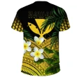 Kanaka Maoli (Hawaiian) T-Shirts, Polynesian Plumeria Banana Leaves Yellow A02