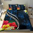 Fiji Bedding Set - Fiji Turtle Hibiscus Plumeria Coat of Arm Blue Style - Bedding Set J2