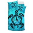 Hawaii Turtle Bedding Set, Honu Hibiscus Duvet Cover And Pillow Case A0