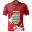 Denmark Coat Of Arms Polo Shirt Spaint Style J8W