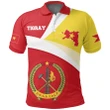 1stTheWorld Tigray Polo Shirt, Tigray Flag Maps Red