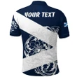 (Custom Personalised) Scotland Rugby Polo Shirt Thistle Of Scottish Navy K13
