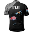 Fiji Map Polo Black Style 01 A5