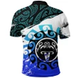 New Zealand - Maori Tiki Mask Polo Shirt Blue A002