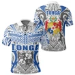 Tonga Polo Shirt , Kingdom of Tonga White Blue