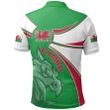 1sttheworld Wales Polo Shirt, Wales Round Dragon Red A10