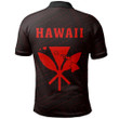 Hawaii Kanaka Map Polo Shirt - Red - AH - J6