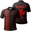 Hawaii Kanaka Map Polo Shirt , Red