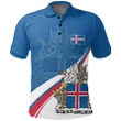 (Custom) Iceland Polo Shirt Flag Coat Of Arms Wavy Lines
