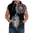Viking Style Sleeveless Hoodie - Norway Coat Of Arms