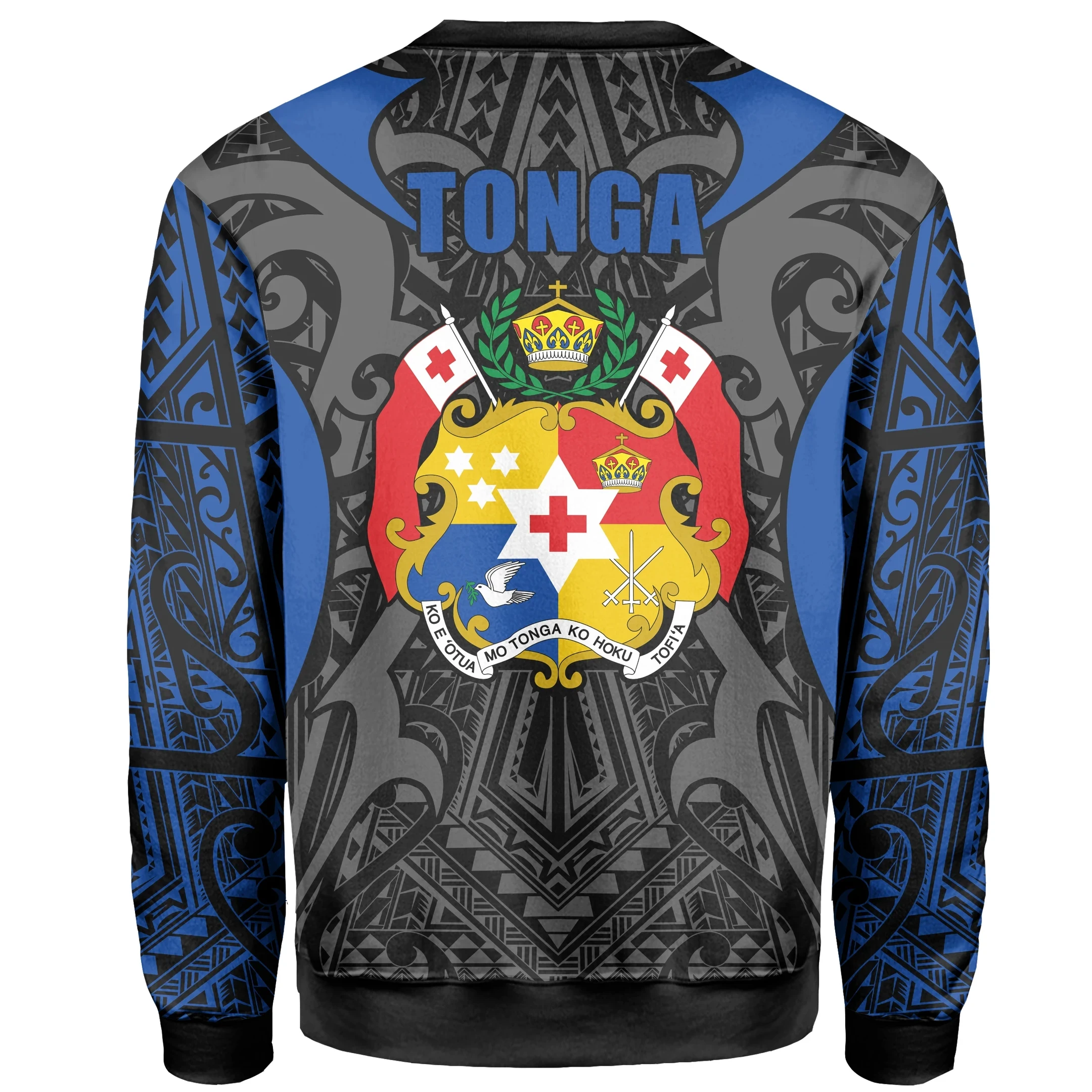 Tonga Sweatshirt - Kingdom of Tonga Black Blue J0