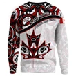 Canada Day Sweatshirt - Haida Maple Leaf Style Tattoo White A02