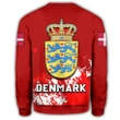 Denmark Coat Of Arms Sweatshirt Spaint Style J8W
