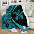 Polynesian Tribal Premium Blanket - Circle Style Blue - J7