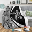 Polynesian Tribal Premium Blanket - Circle Style White - J7