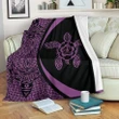 Polynesian Tribal Premium Blanket - Circle Style Purple - J7