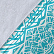 Polynesian Tribal Premium Blanket - Circle Style Blue And White - J7