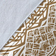 Polynesian Tribal Premium Blanket - Circle Style Gold And White - J7