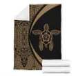 Polynesian Tribal Premium Blanket - Circle Style Gold - J7
