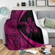 Polynesian Tribal Premium Blanket - Circle Style Pink - J7
