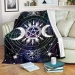 Celtic Wicca Premium Blanket - Goddess Moon Wicca With Pentagram - BN21
