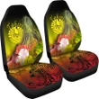 Tahiti Car Seat Covers - Humpback Whale with Tropical Flowers (Yellow)- BN18