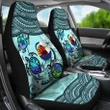 Tahiti Car Seat Covers - Polynesian Turtle Plumeria Blue A24