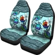 Tahiti Car Seat Covers - Polynesian Turtle Plumeria Blue A24