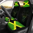 1sttheworld Car Seat Covers Africa - Jamaica Flag Color with Lion
