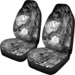 Tahiti Custom Personalised Car Seat Covers - Humpback Whale with Tropical Flowers (White)- BN18