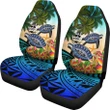 Solomon Islands Car Seat Covers - Polynesian Turtle Coconut Tree And Plumeria A24