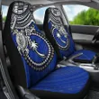 Chuuk Polynesian Car Seat Covers - White Turtle (Blue) - BN1518