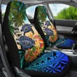 Solomon Islands Car Seat Covers - Polynesian Turtle Coconut Tree And Plumeria A24