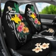 Papua New Guinea Car Seat Covers Coat Of Arms Polynesian With Hibiscus TH5