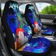 Tahiti Car Seat Covers - Humpback Whale with Tropical Flowers (Blue)- BN18