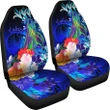 Tahiti Car Seat Covers - Humpback Whale with Tropical Flowers (Blue)- BN18