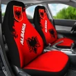 Albania Car Seat Covers Red Braved Version K12
