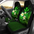 Kanaka Maoli (Hawaiian) Car Seat Covers, Polynesian Plumeria Banana Leaves Green A02