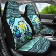 Kanaka Maoli (Hawaiian) Car Seat Covers - Polynesian Turtle Plumeria Blue A24