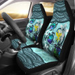 Kanaka Maoli (Hawaiian) Car Seat Covers - Polynesian Turtle Plumeria Blue
