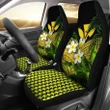 Kanaka Maoli (Hawaiian) Car Seat Covers, Polynesian Plumeria Banana Leaves Yellow A02