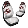 Canada Day Car Seat Covers - Haida Maple Leaf Style Tattoo White A02