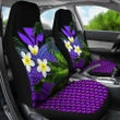 Kanaka Maoli (Hawaiian) Car Seat Covers, Polynesian Plumeria Banana Leaves Purple A02